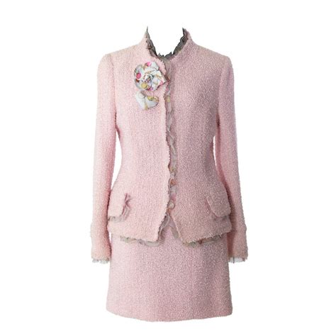 chanel pink skirt suit|pre owned skirt suit sets.